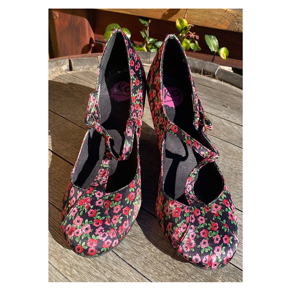 Sz 8M K-9 by RocketDog Floral Mary Jane wedge - Picture 3 of 6